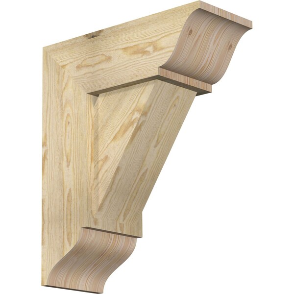 Ekena Millwork Traditional Traditional Rough Sawn Bracket w/ Offset Brace, Douglas Fir, 8"W x 20"D x 24"H BKT0806X20X24TRA01RDF - main